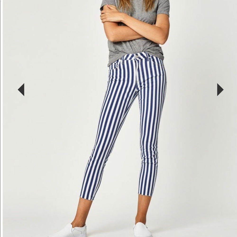 Blue and White Striped pants